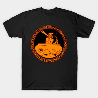 Herakles (Hercules) with club inside a greek dinos vase attic red figure T-Shirt